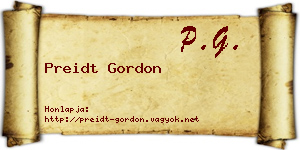 Preidt Gordon névjegykártya